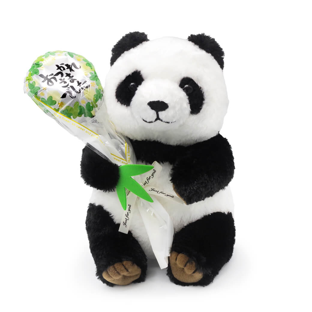 人気のシンフーパンダとバルーンがセットになったバルーン付きぬいぐるみ電報。