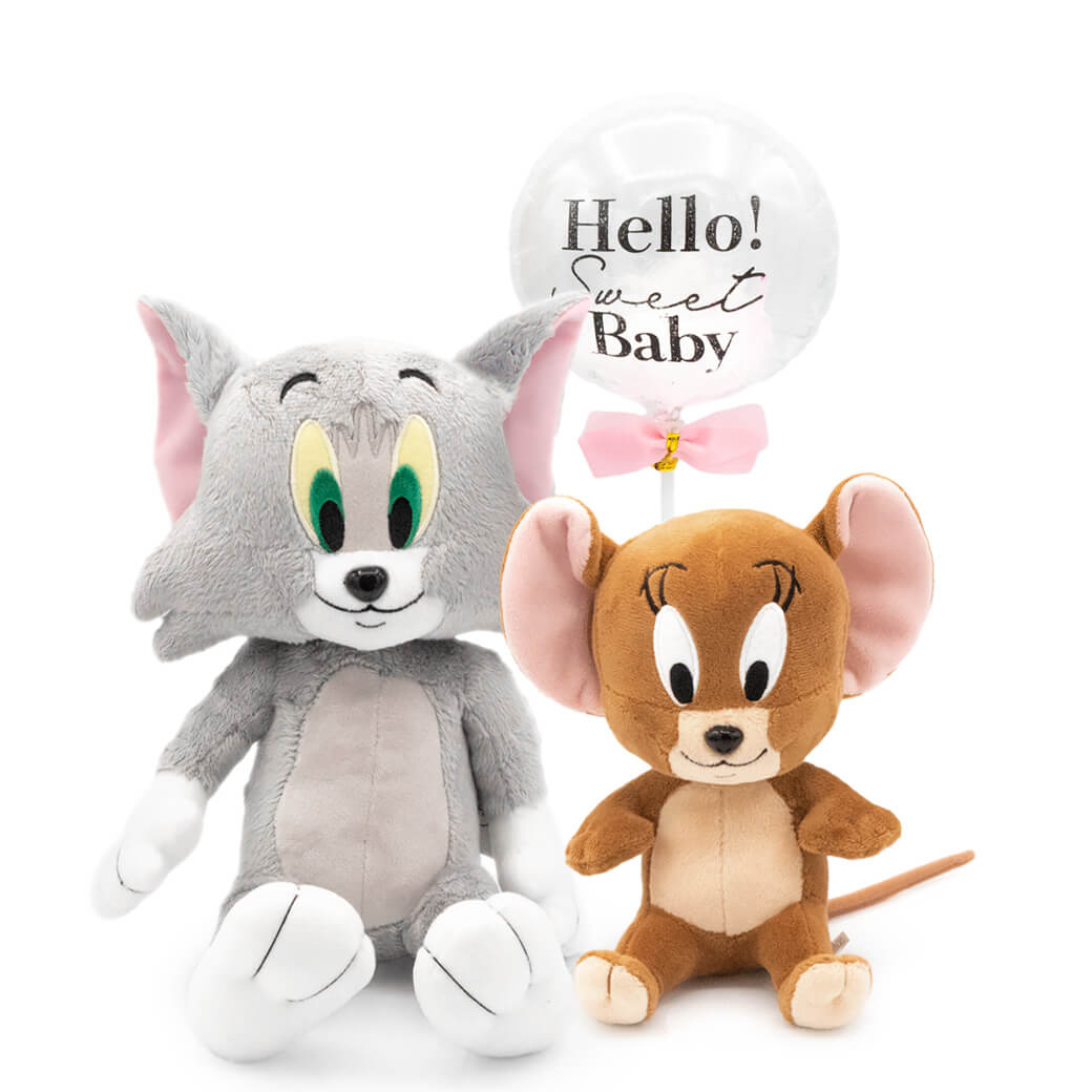 人気キャラクター「トムとジェリー」のぬいぐるみとバルーンのセットです。